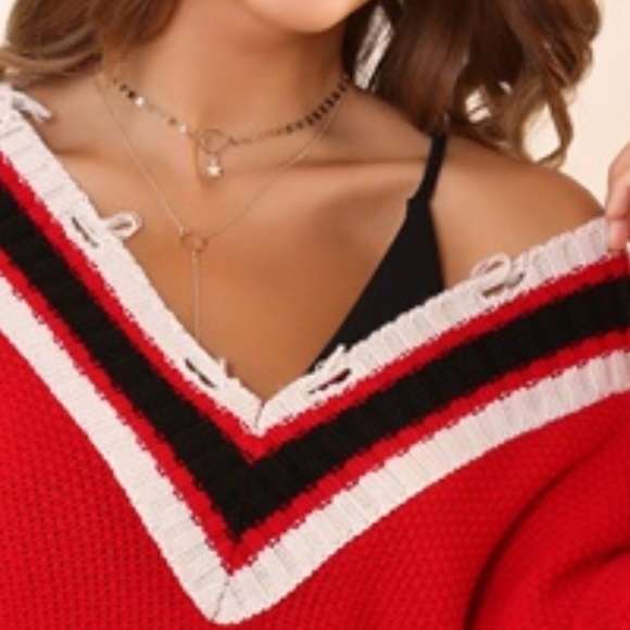 Red Knit Sweater M - Picture 7 of 8